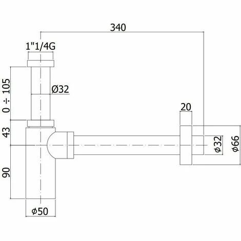 PAFFONIRUBINETTERIA Siphon Décoratif 1 1/4 Pour Lavabo Paffoni ZACC240 | Noir Mat - Noir Mat 3 PAFFONIRUBINETTERIA Siphon Décoratif 1 1/4 Pour Lavabo Paffoni ZACC240 | Noir Mat - Noir Mat – Image 2