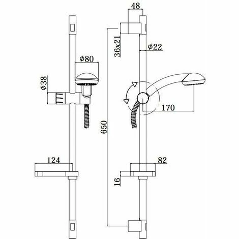 Barre De Douche En Laiton Douche Chrome ABS Paffoni Trieste ZSAL112 Chromé - Chromé 4 Barre De Douche En Laiton Douche Chrome ABS Paffoni Trieste ZSAL112 Chromé - Chromé – Image 2