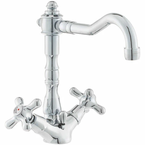Paffoni Ricordi Mélangeur De Lavabo XL Avec Tirette Et Bonde, Design Vintage, Chrome (IR085) 3 Paffoni Ricordi Mélangeur De Lavabo XL Avec Tirette Et Bonde, Design Vintage, Chrome (IR085)