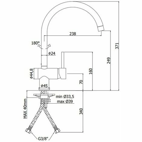 Robinet Paffoni LIGHT Doré Mat - Doré 4 Robinet Paffoni LIGHT Doré Mat - Doré – Image 2