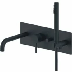 Paffoni Light Pour Baignoire Et Douche Avec Inverseur, Bec Avec Vanne M18x1,5 Et Ensemble De Douche. - Noir Mat