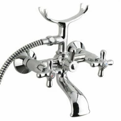 Paffoni Ricordi Mélangeur Pour Baignoire Avec Douchette 150mm Et Support, Chrome Et Blanc (IR023) -HILTI Soldes 43417297 3