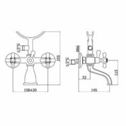 Paffoni Ricordi Mélangeur Pour Baignoire Avec Douchette 150mm Et Support, Chrome Et Blanc (IR023) -HILTI Soldes 43417297 4