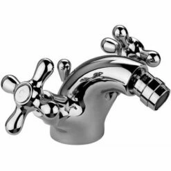 Mélangeur De Bidet Avec Deux Poignées Paffoni Iris - Viola VLV135-IRV135 Chromé - Viola - Vidage Automatique 11/4 - Chromé