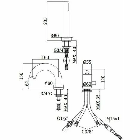 Mitigeur De Baignoire Avec Douche Extractible Paffoni Light LIG047 Chromé - Chromé 4 Mitigeur De Baignoire Avec Douche Extractible Paffoni Light LIG047 Chromé - Chromé – Image 2