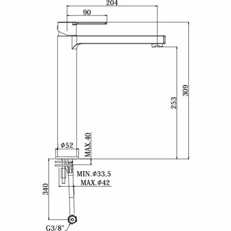 PAFFONIRUBINETTERIA Mitigeur Pour Lavabo Rehaussé Paffoni Ringo RIN081CR-RIN081NO | Chromé - RINGO - Sans Vidage - Chromé 4 PAFFONIRUBINETTERIA Mitigeur Pour Lavabo Rehaussé Paffoni Ringo RIN081CR-RIN081NO | Chromé - RINGO - Sans Vidage - Chromé – Image 2