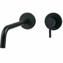 Paffoni Light Mitigeur De Lavabo Encastré Bec 175 Mm + Corps D'encastrement, Installation 2 Trous, Noir Mat (LIG006NO70)