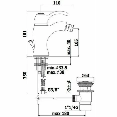 Mitigeur Bidet Avec Vidage 11/4 Paffoni Flavia FA135 Bronze - FLAVIA - Bronze 5 Mitigeur Bidet Avec Vidage 11/4 Paffoni Flavia FA135 Bronze - FLAVIA - Bronze – Image 3