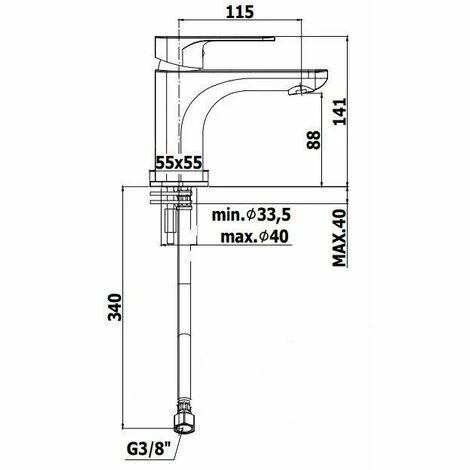 Mélangeur De Lavabo à économie D'énergie Paffoni SLY SY075CR-ES-SY071CR-ES Sans Vidage 6 Mélangeur De Lavabo à économie D'énergie Paffoni SLY SY075CR-ES-SY071CR-ES Sans Vidage – Image 4